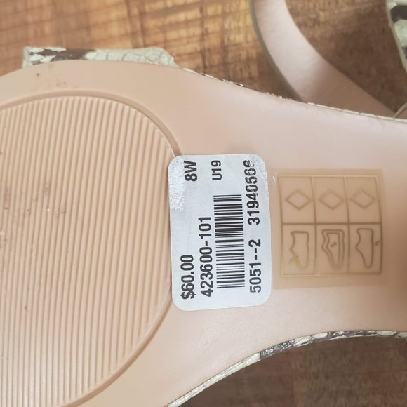 NWT Addition-Elle Sandals Faux Snake Skin Sling Back Size 8W - Picture 6 of 8